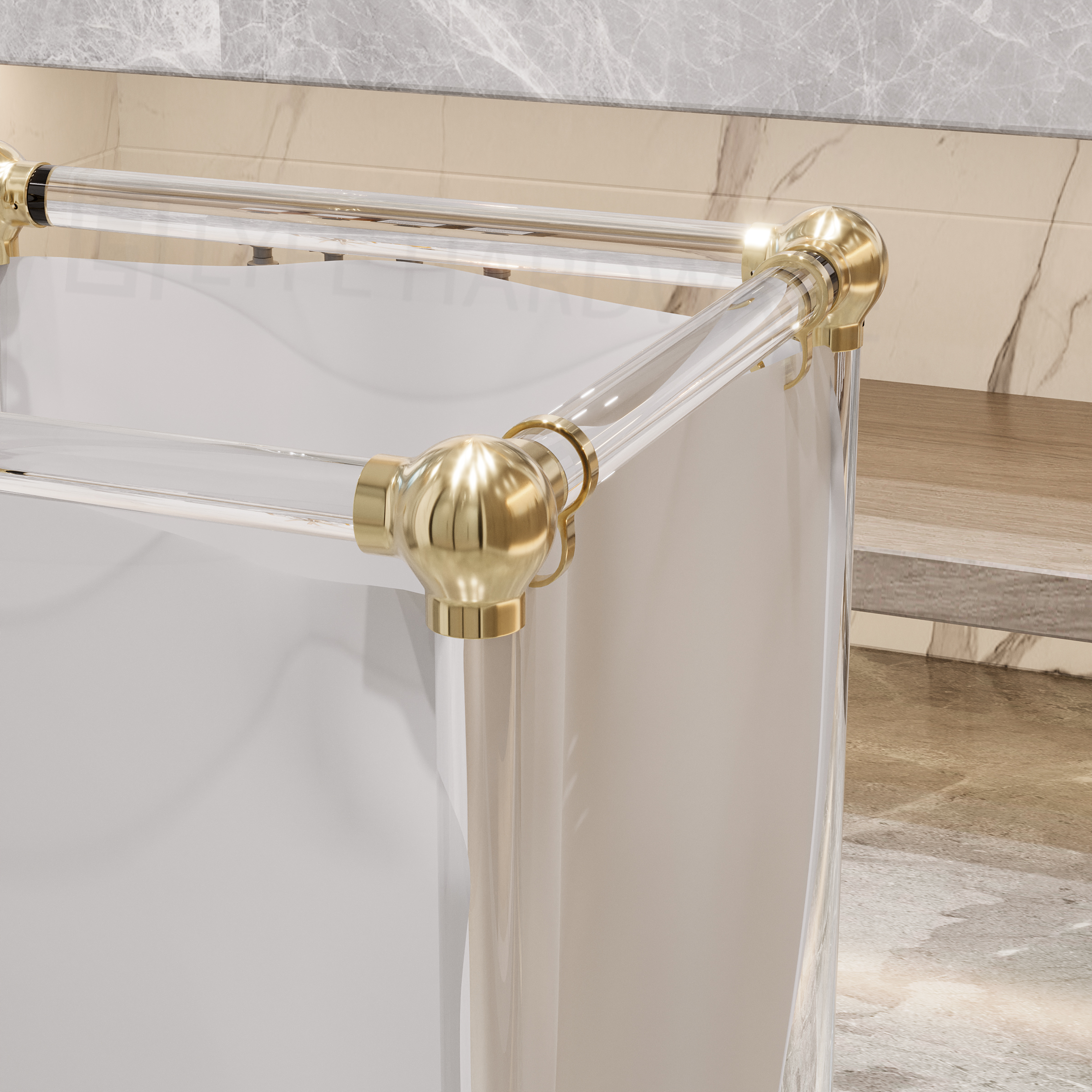 Acrylic Lucite Laundry Hamper