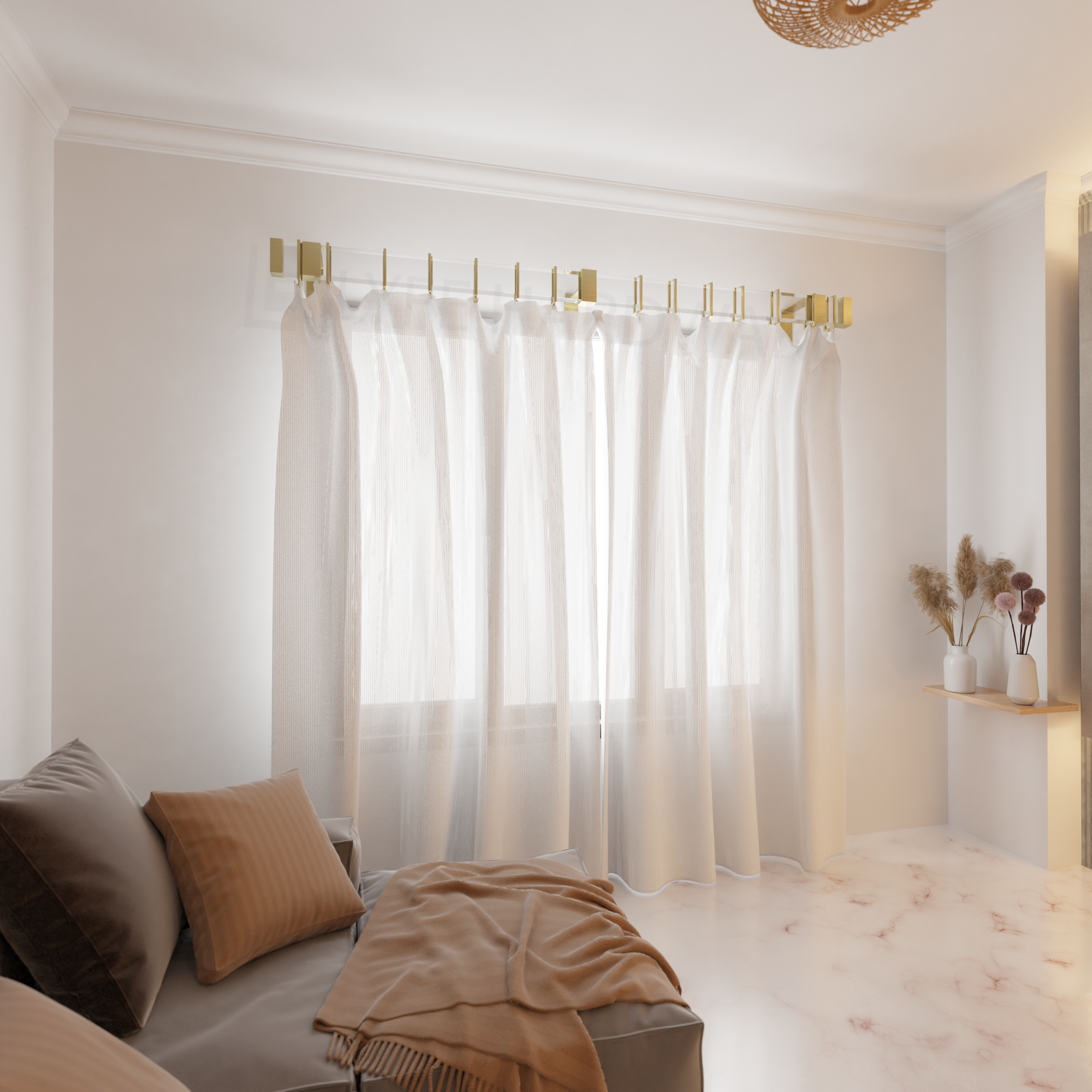 Acrylic Rectangular Curtain Rod